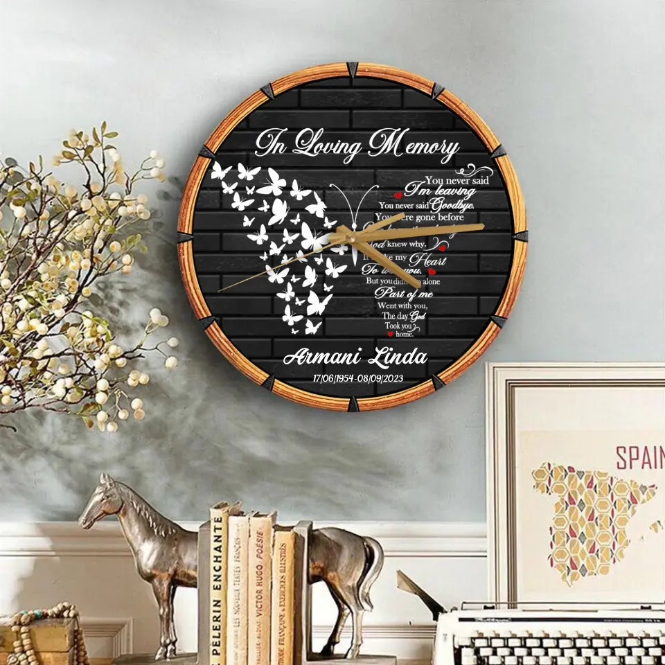 In Loving Memory Rest In Peace Memorial Gift Loss Of Loved One Wooden Clock