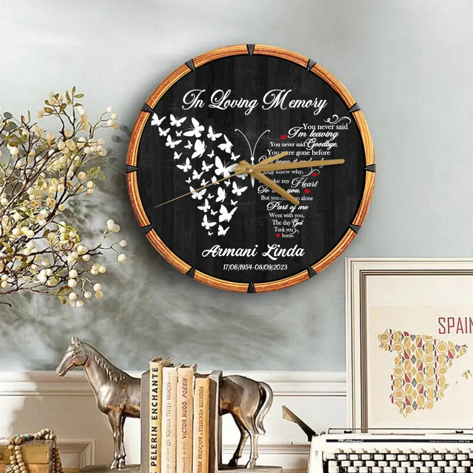 In Loving Memory Rest In Peace Memorial Gift Loss Of Loved One Wooden Clock