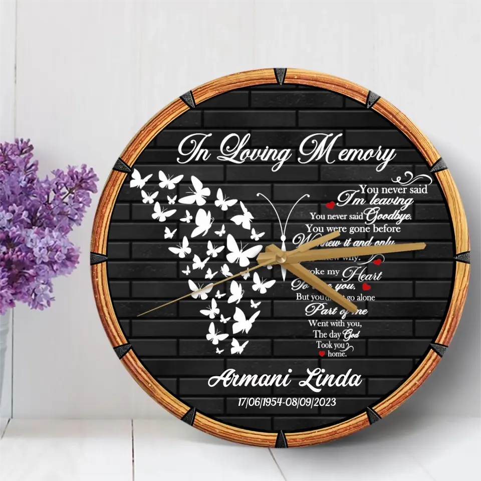 In Loving Memory Rest In Peace Memorial Gift Loss Of Loved One Wooden Clock