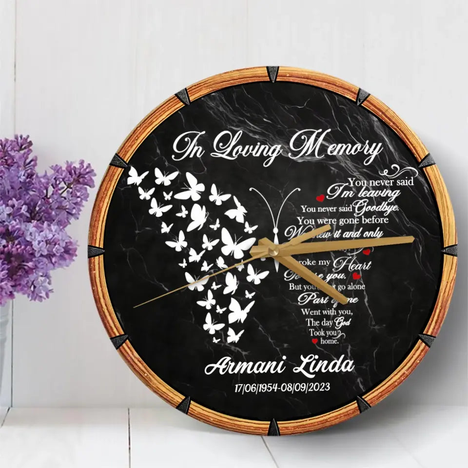 In Loving Memory Rest In Peace Memorial Gift Loss Of Loved One Wooden Clock