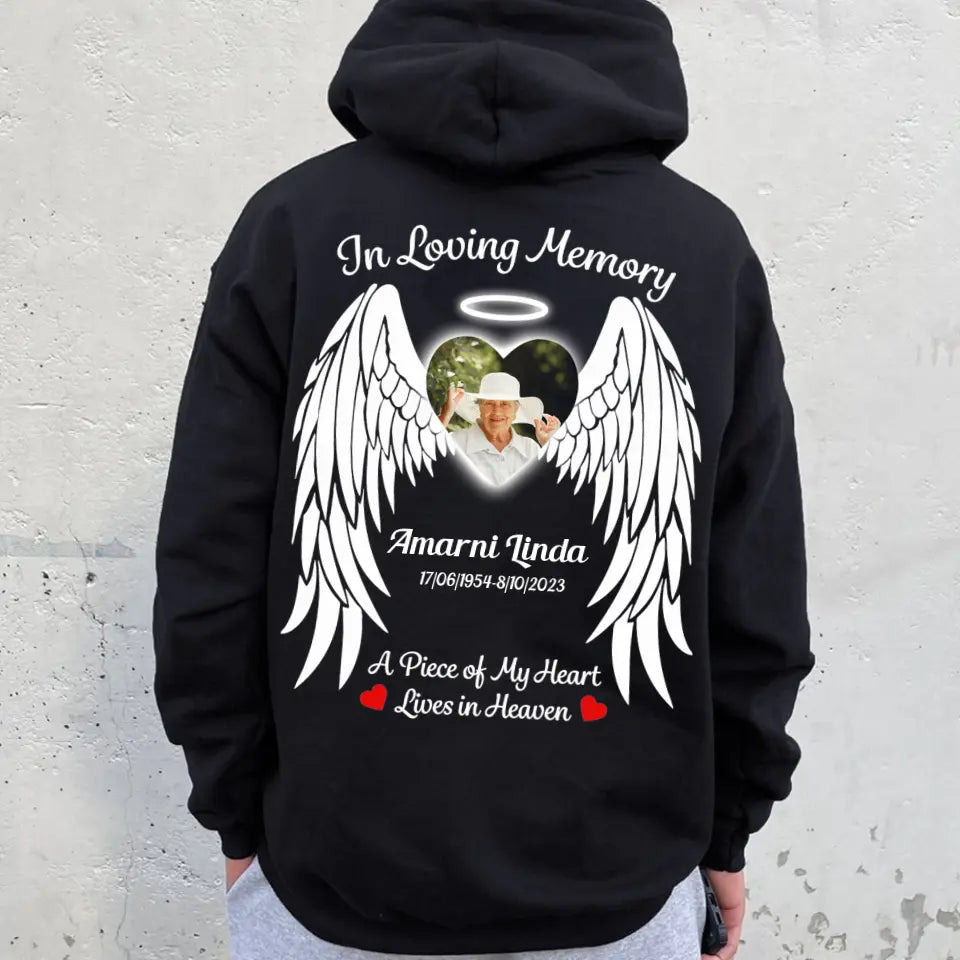 In Loving Memory Angel Wings Memorial Loss Of Mom Dad Gift Hoodie Sweatshirt