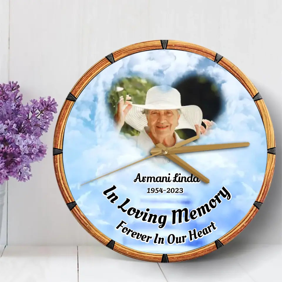 In Loving Memory Remembrance Gift for Loss Of Loved One Personalized Wooden Clock