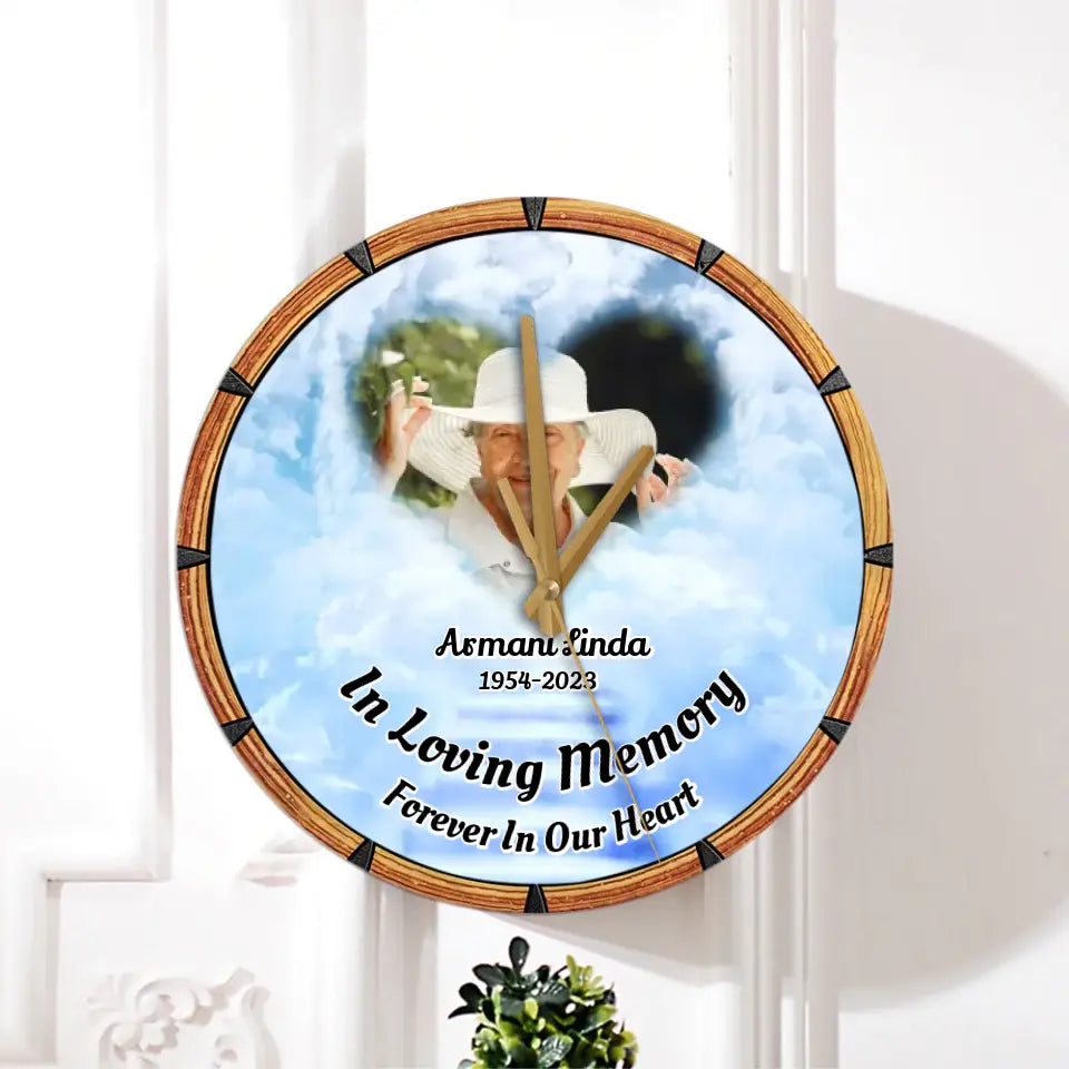 In Loving Memory Remembrance Gift for Loss Of Loved One Personalized Wooden Clock