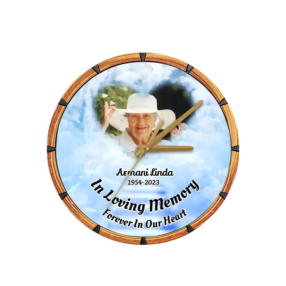 In Loving Memory Remembrance Gift for Loss Of Loved One Personalized Wooden Clock