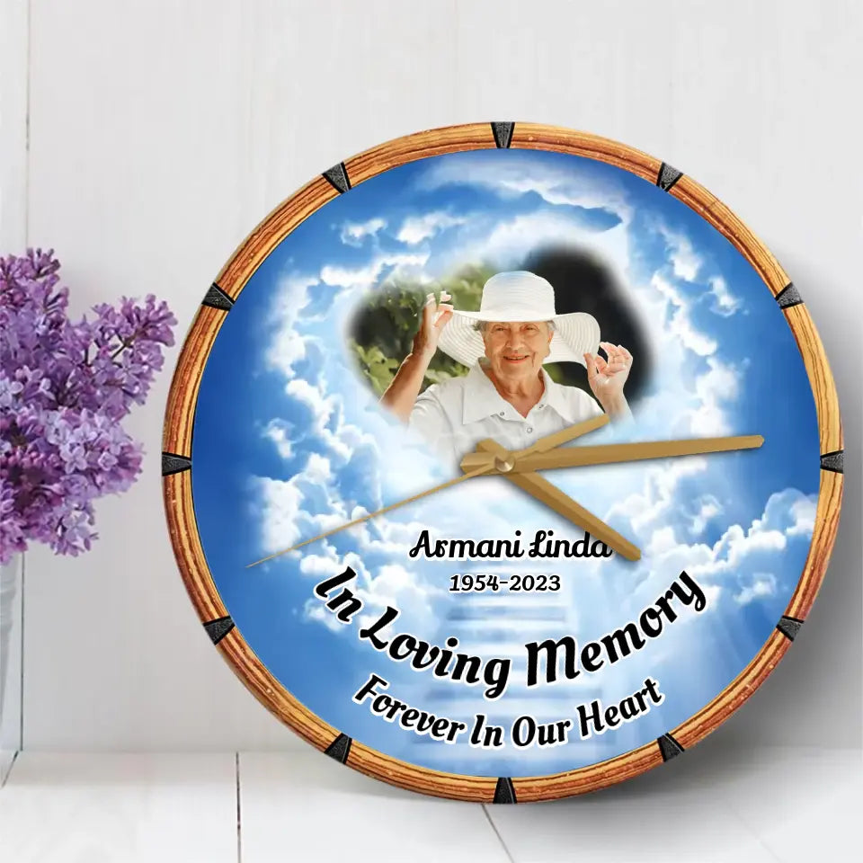 In Loving Memory Remembrance Gift Rest in Peace Personalized Wooden Clock
