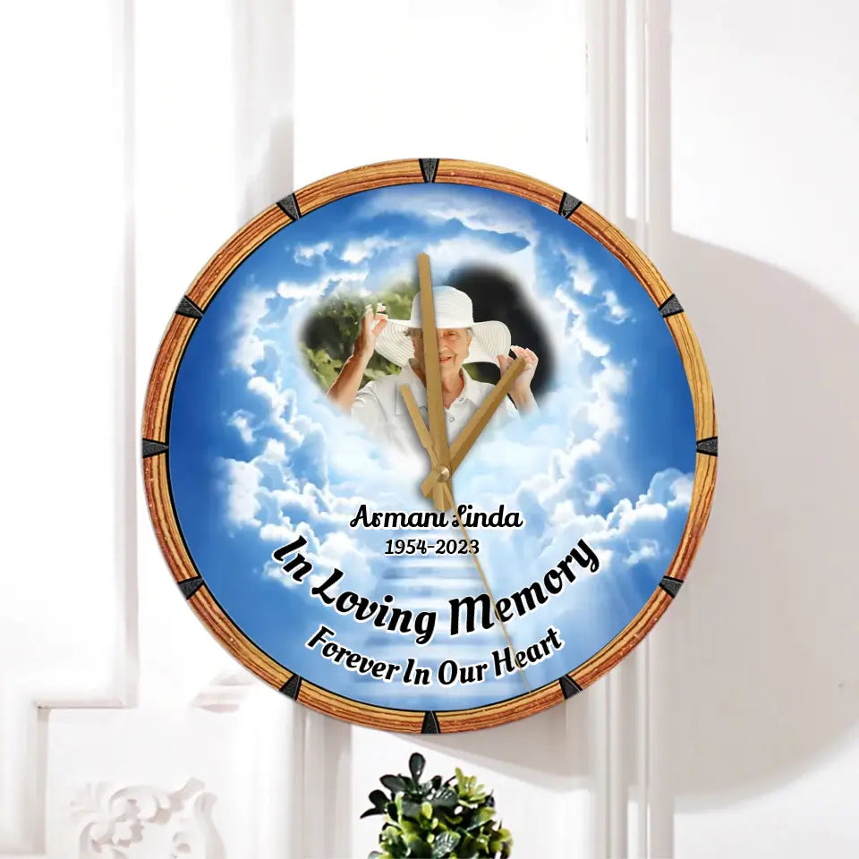 In Loving Memory Remembrance Gift Rest in Peace Personalized Wooden Clock