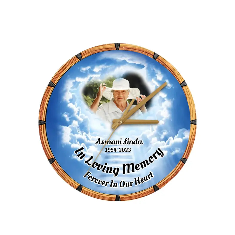 In Loving Memory Remembrance Gift Rest in Peace Personalized Wooden Clock