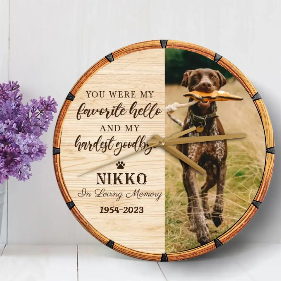 Pet Memorial Gift Loss of Dog Gift In Loving Memory Wooden Clock