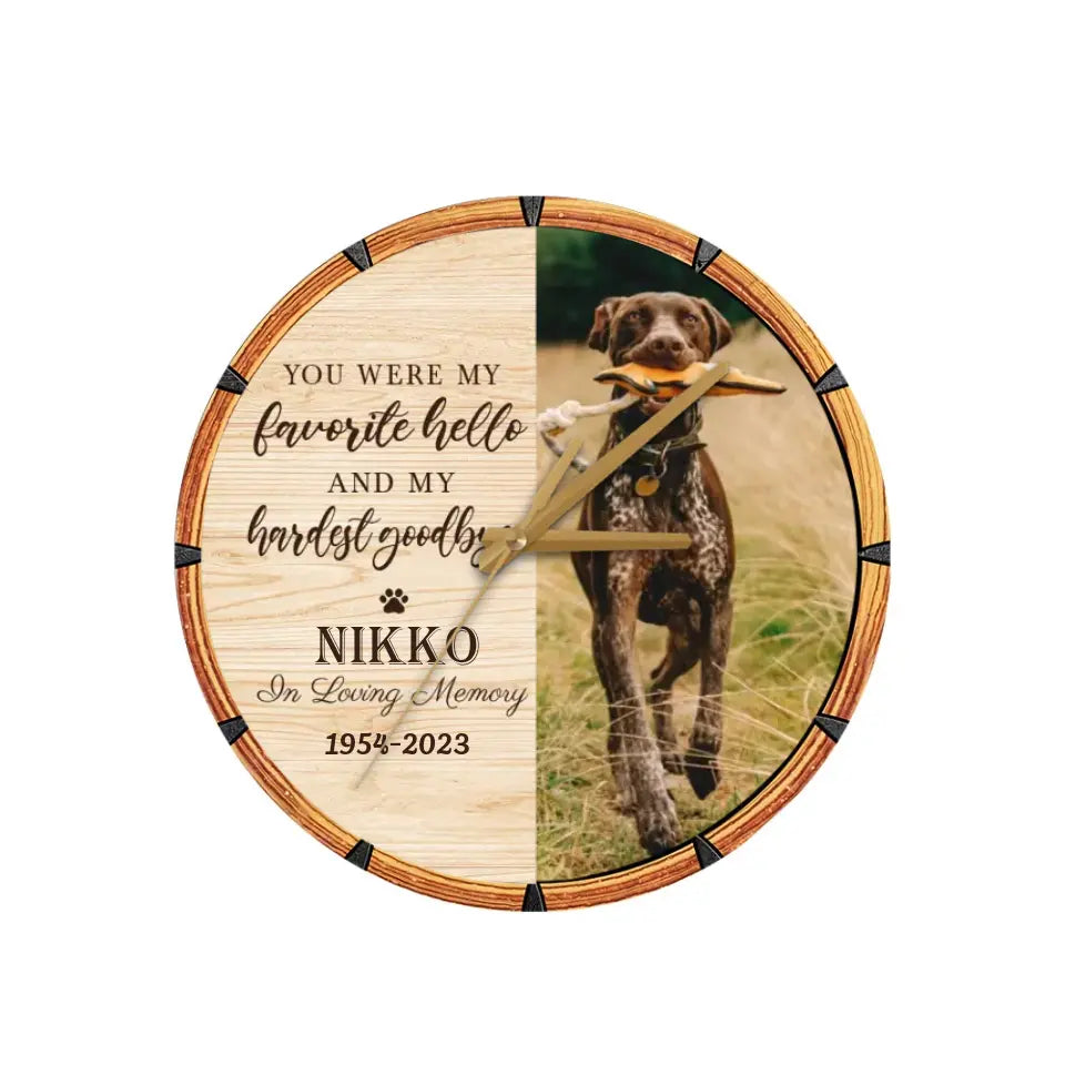 Pet Memorial Gift Loss of Dog Gift In Loving Memory Wooden Clock