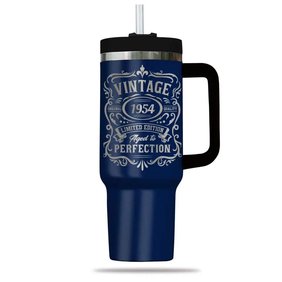 70 Year Birthday Tumbler for Men Vintage Aged to Perfection 1954 Birthday Engraved 40oz Tumbler