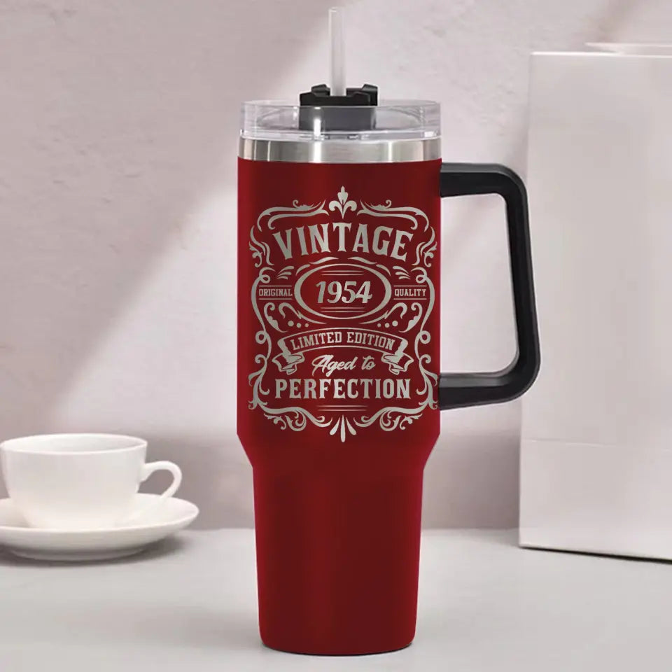70 Year Birthday Tumbler for Men Vintage Aged to Perfection 1954 Birthday Engraved 40oz Tumbler