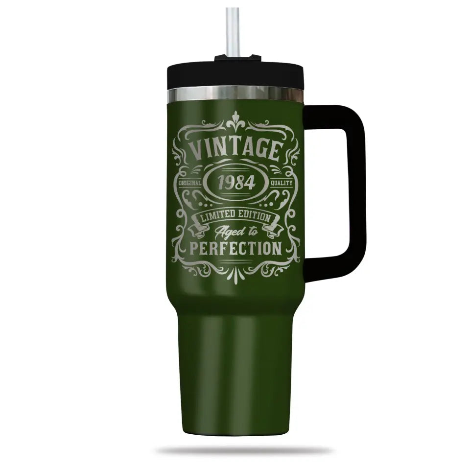 40 Year Birthday Tumbler for Men Vintage Aged to Perfection 1984 Birthday Engraved 40oz Tumbler