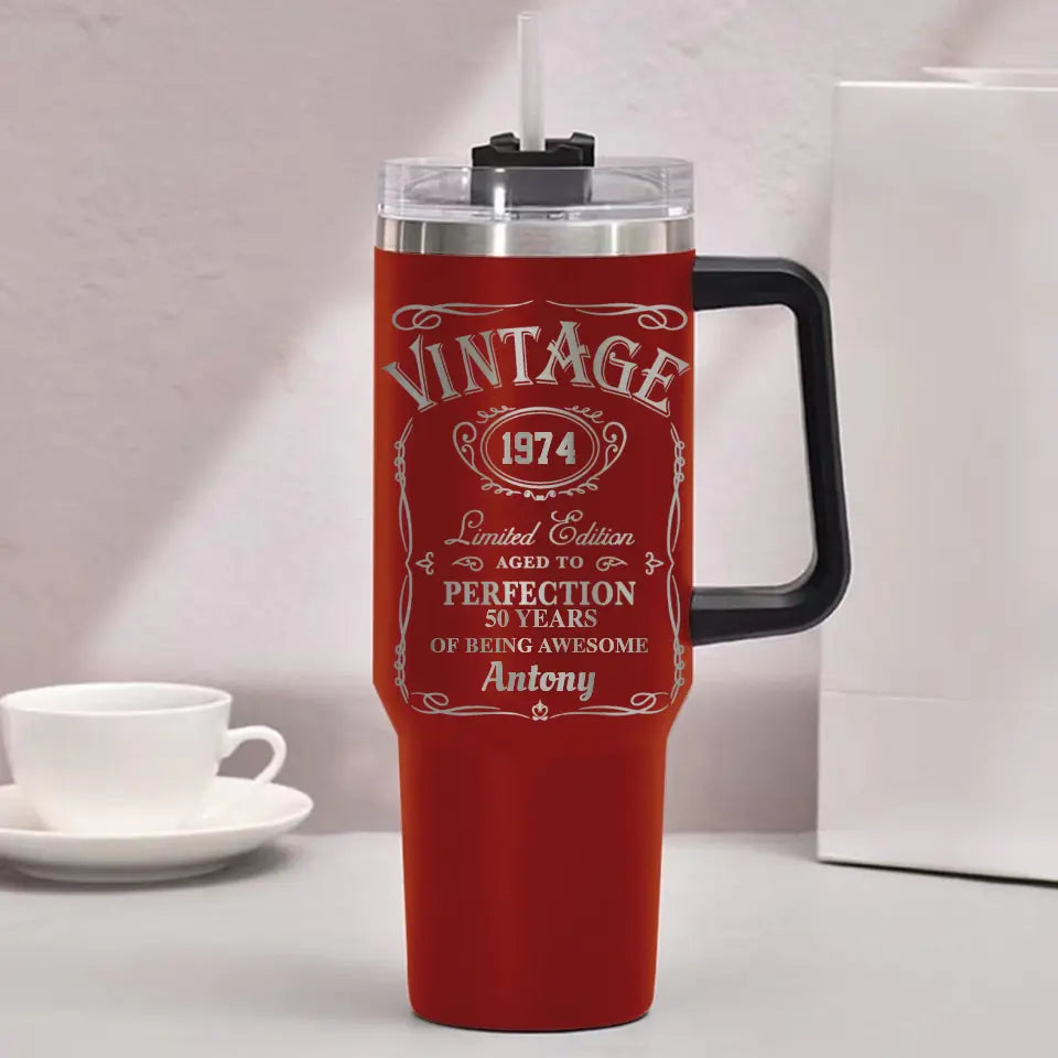 50th Birthday Tumbler for Men 1974 Birthday Personalized Engraved 40oz Tumbler