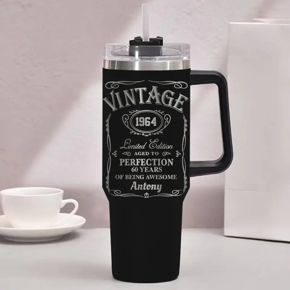 60th Birthday Tumbler for Men 1964 Birthday Personalized Engraved 40oz Tumbler