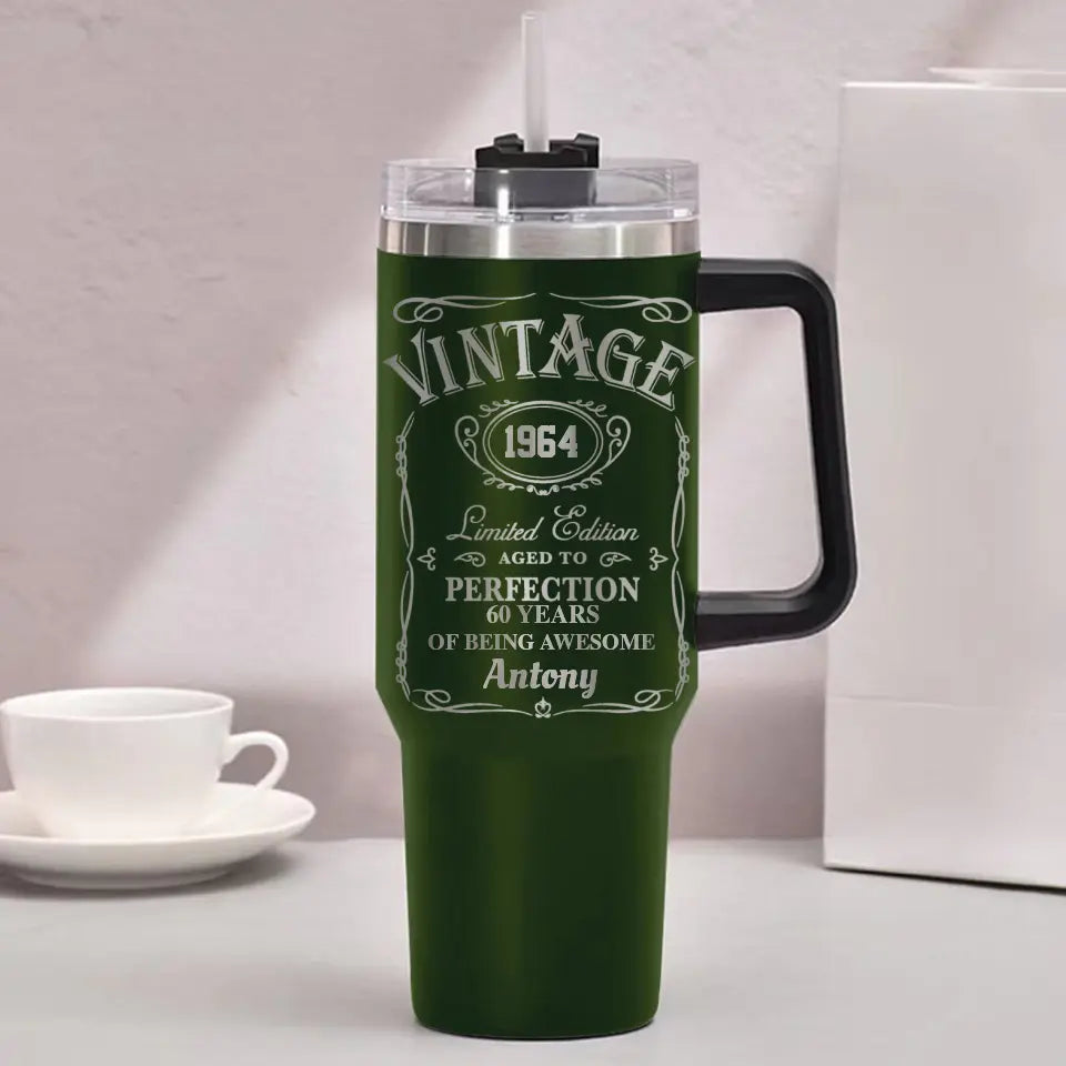 60th Birthday Tumbler for Men 1964 Birthday Personalized Engraved 40oz Tumbler
