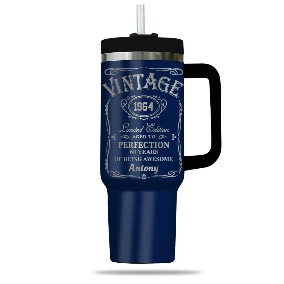 60th Birthday Tumbler for Men 1964 Birthday Personalized Engraved 40oz Tumbler
