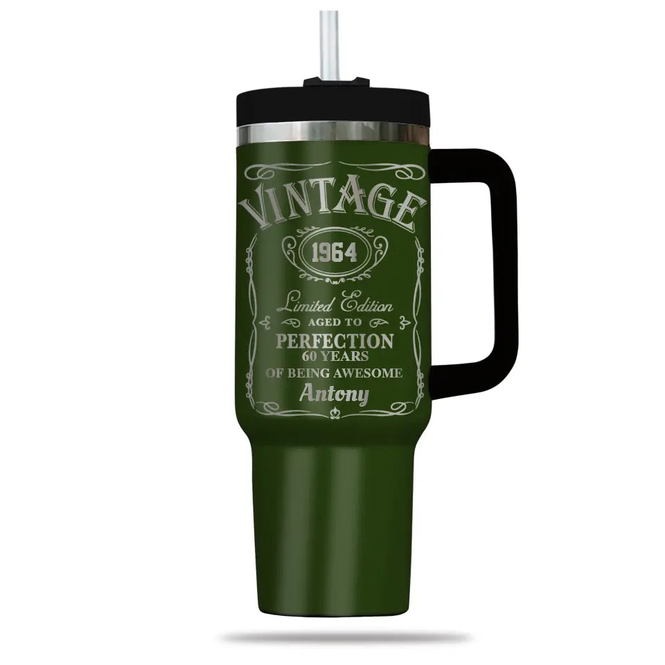 60th Birthday Tumbler for Men 1964 Birthday Personalized Engraved 40oz Tumbler