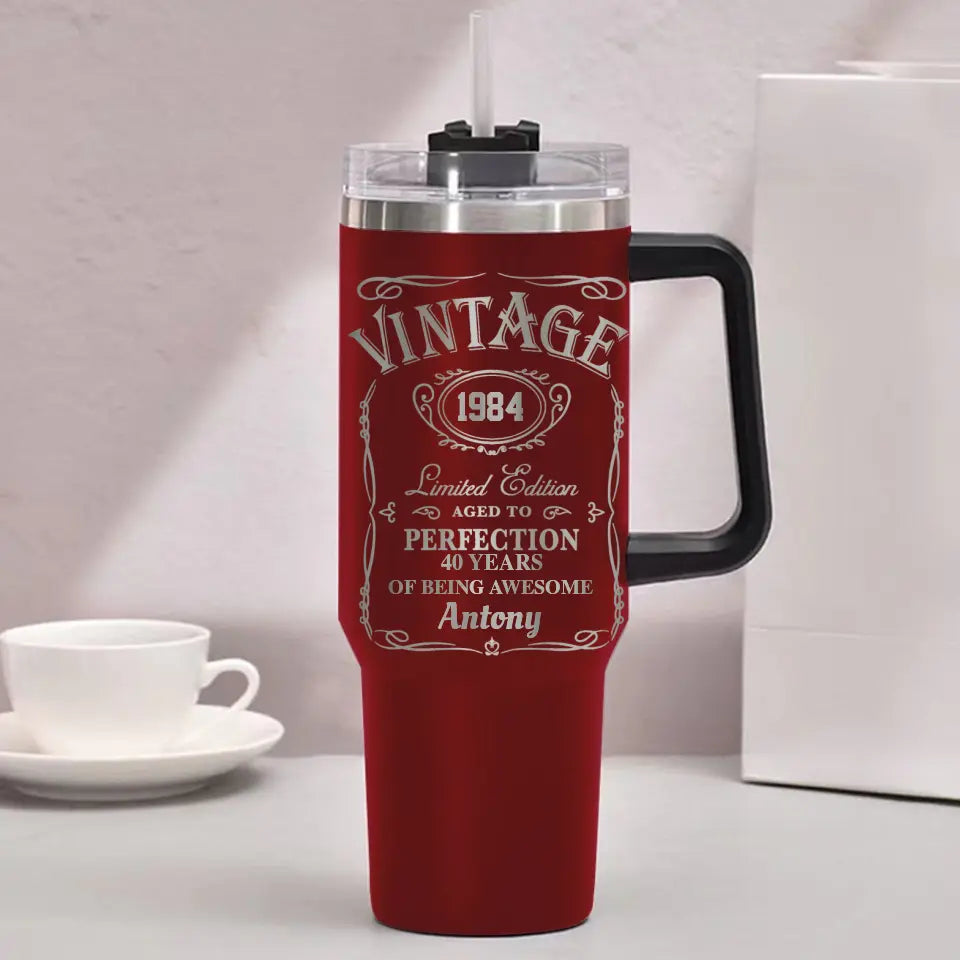 40th Birthday Tumbler for Men 1984 Birthday Personalized Engraved 40oz Tumbler