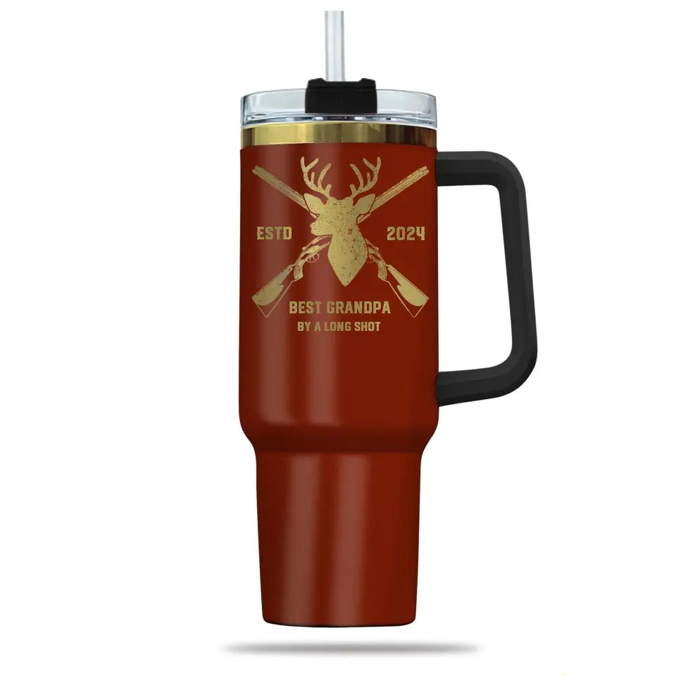 Best Grandpa by a Long Shot Hunting Grandpa Engraved 40oz Tumbler
