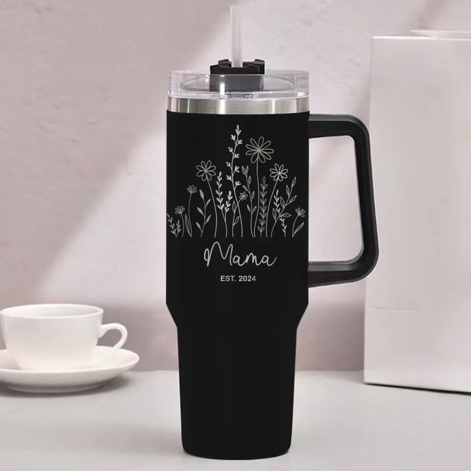 Gift for Mom Wildflowers Mom Engraved 40oz Tumbler