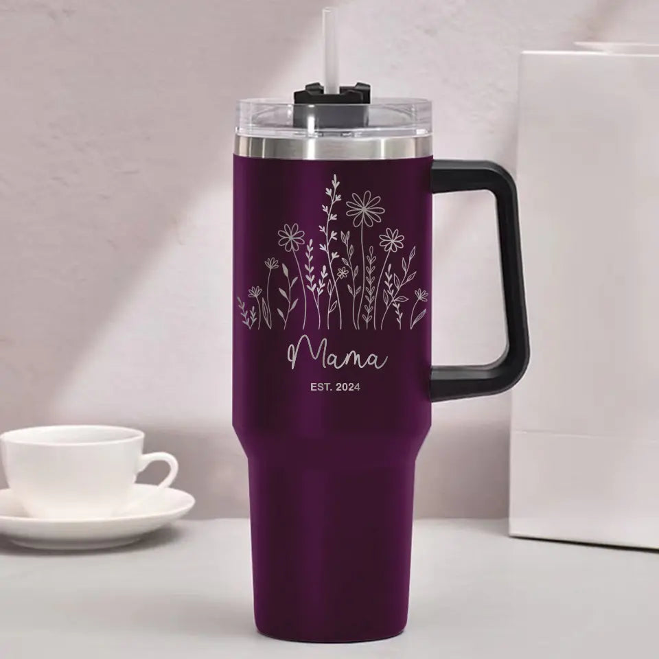 Gift for Mom Wildflowers Mom Engraved 40oz Tumbler