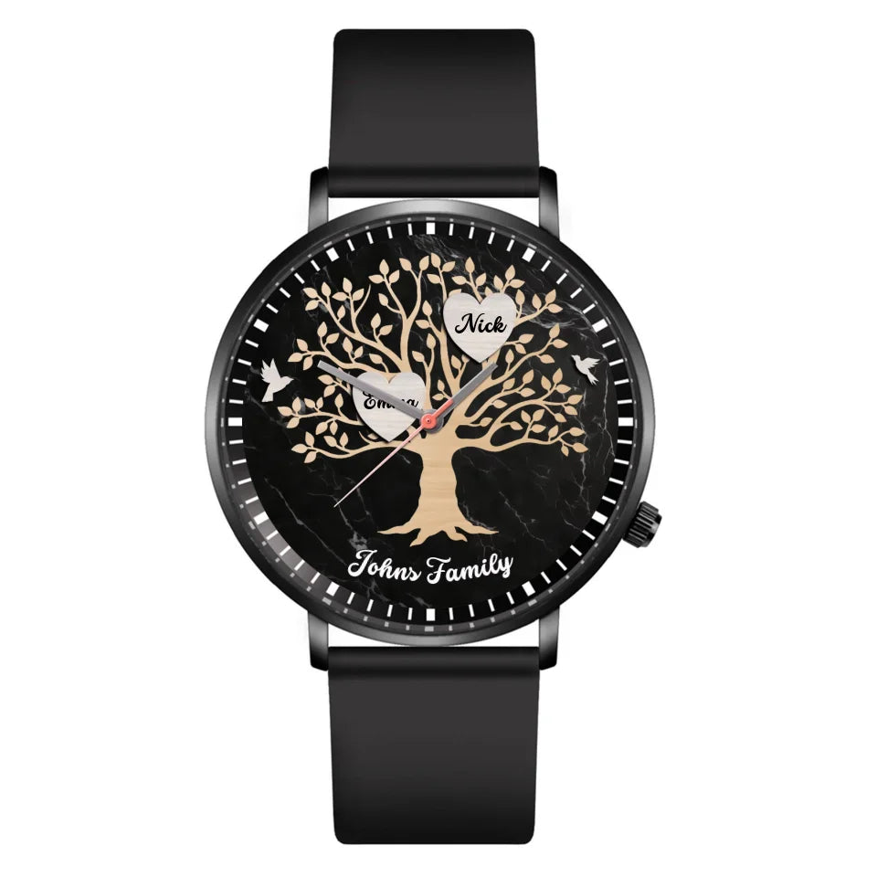 Black Leather Strap Watch 1