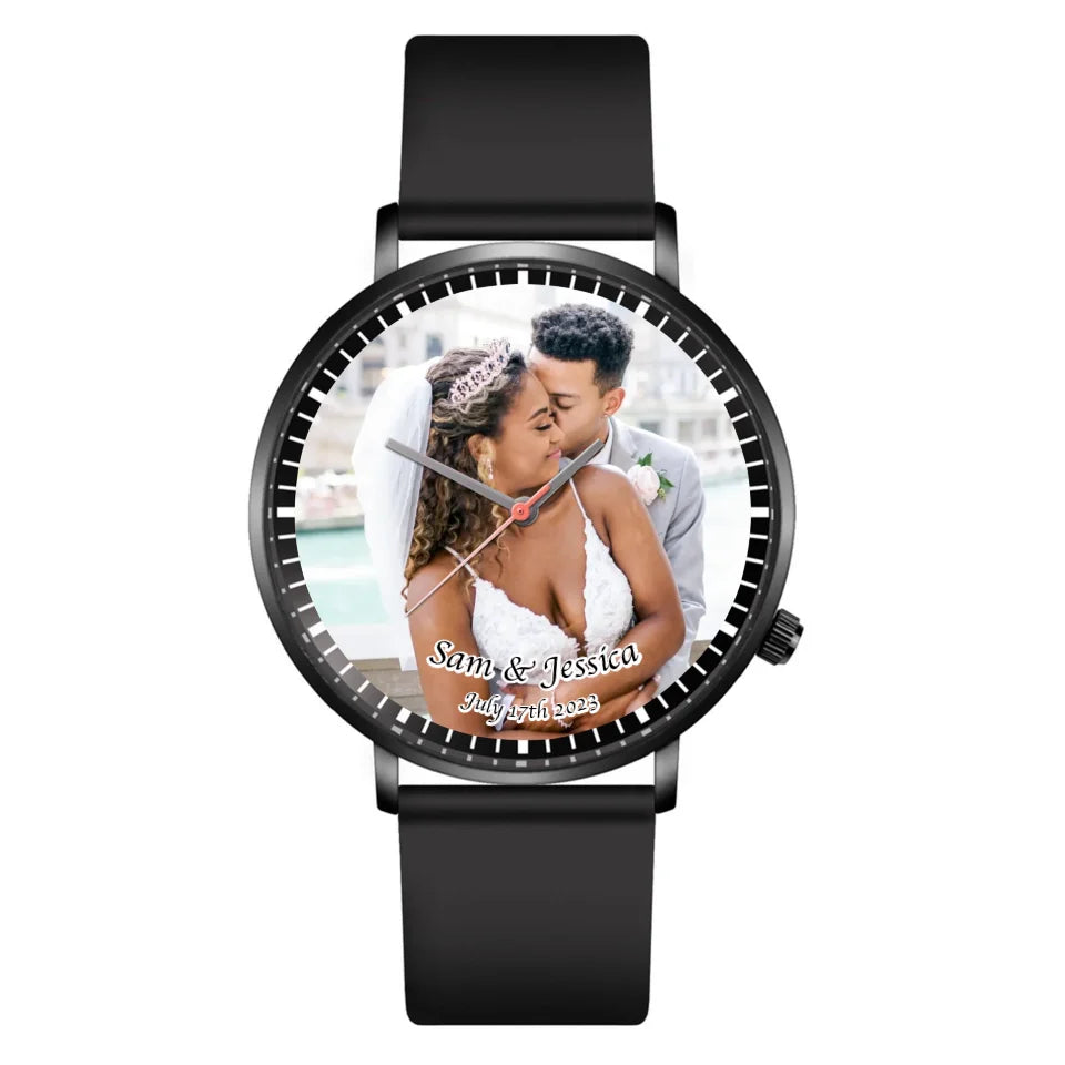 Black Leather Strap Watch 1