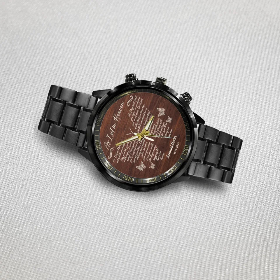 As I Sit In Heaven Butterfly Remembrance Memorial Gift Personalized Watch