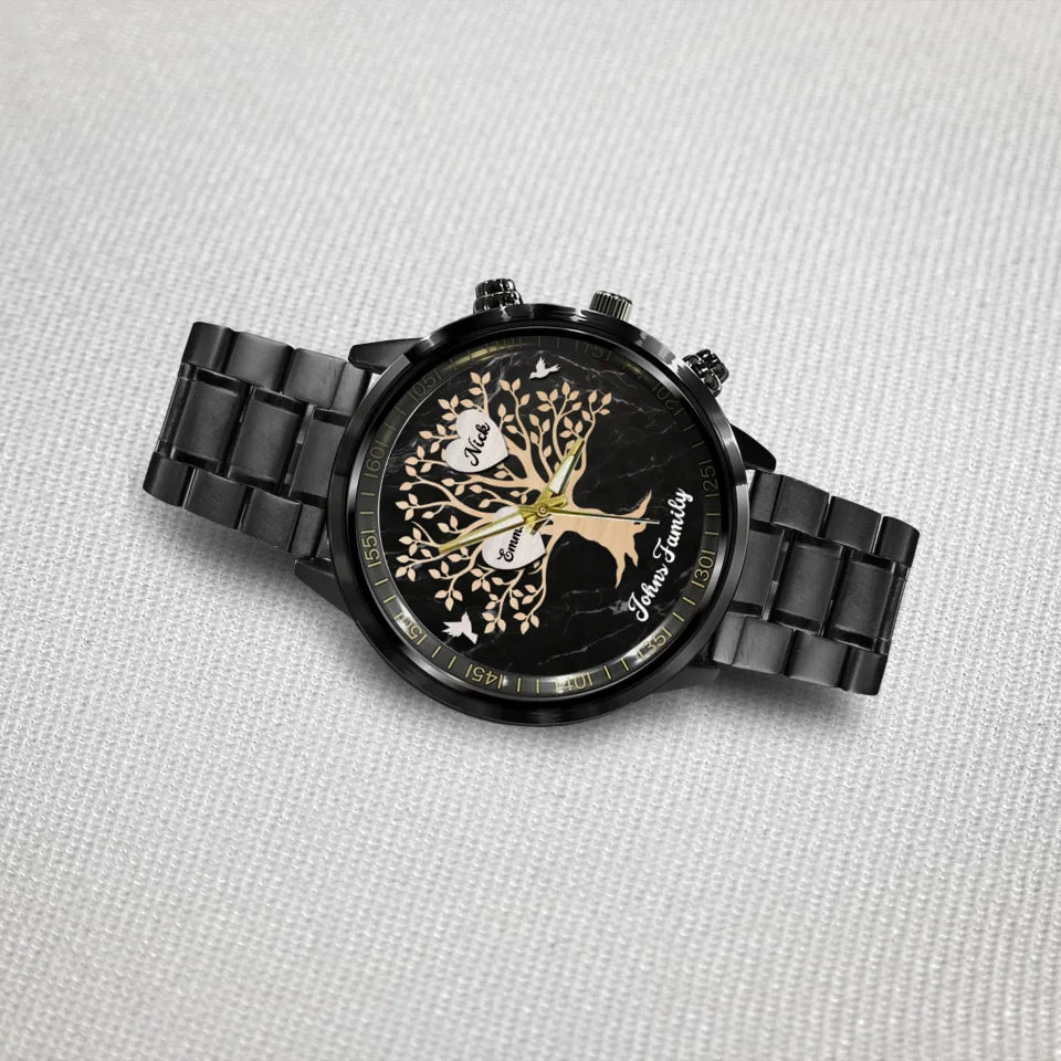 Gift for Family Tree with Name on Personalized Watch