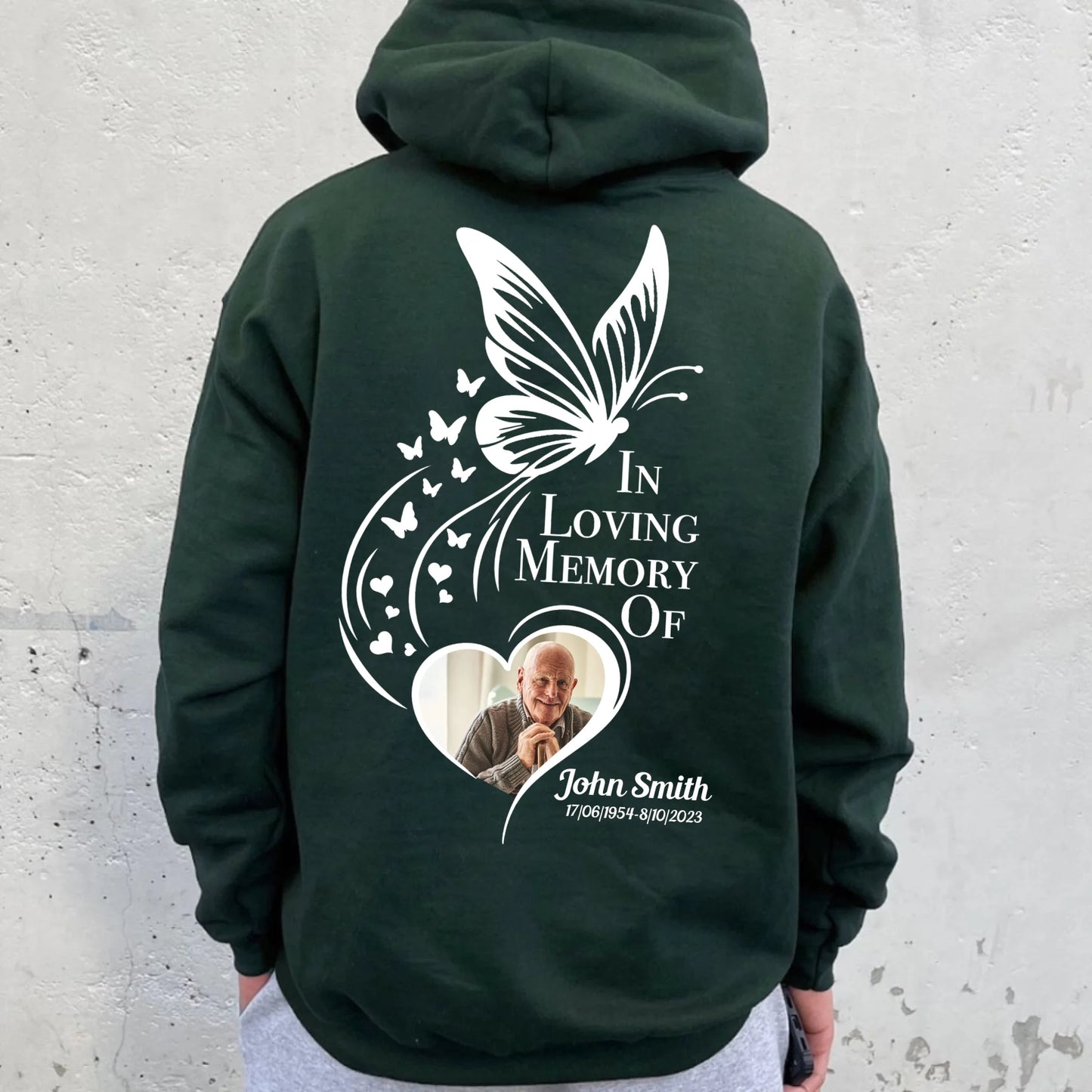Personalized In Loving Memory Heart Forever Hoodie - Loss Of Family Memorial Gift