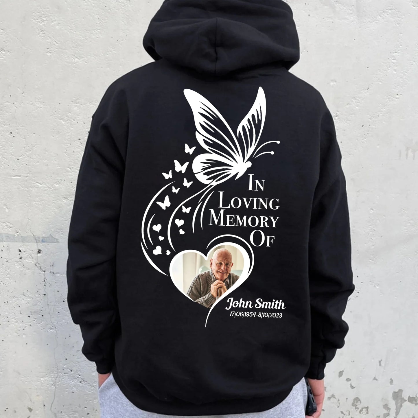 Personalized In Loving Memory Heart Forever Hoodie - Loss Of Family Memorial Gift