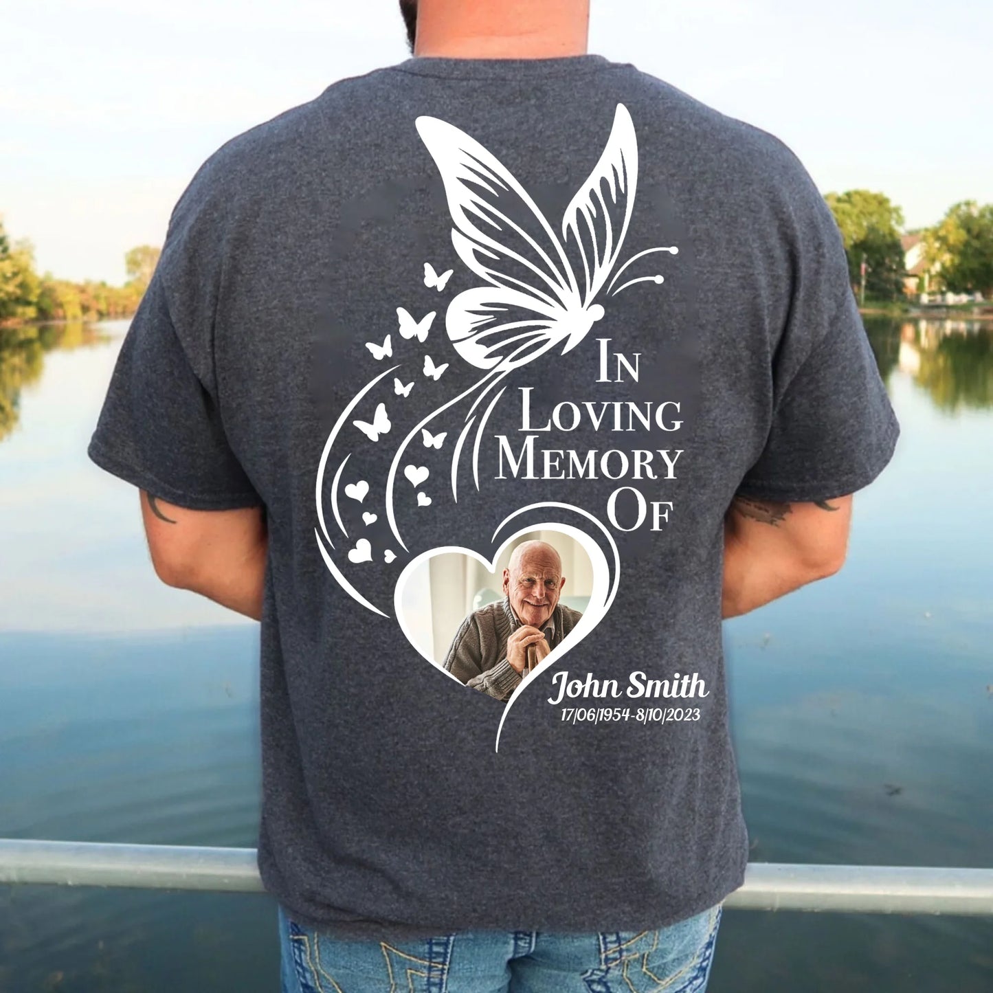 Personalized In Loving Memory Heart Forever T-Shirt - Loss Of Family Memorial Gift