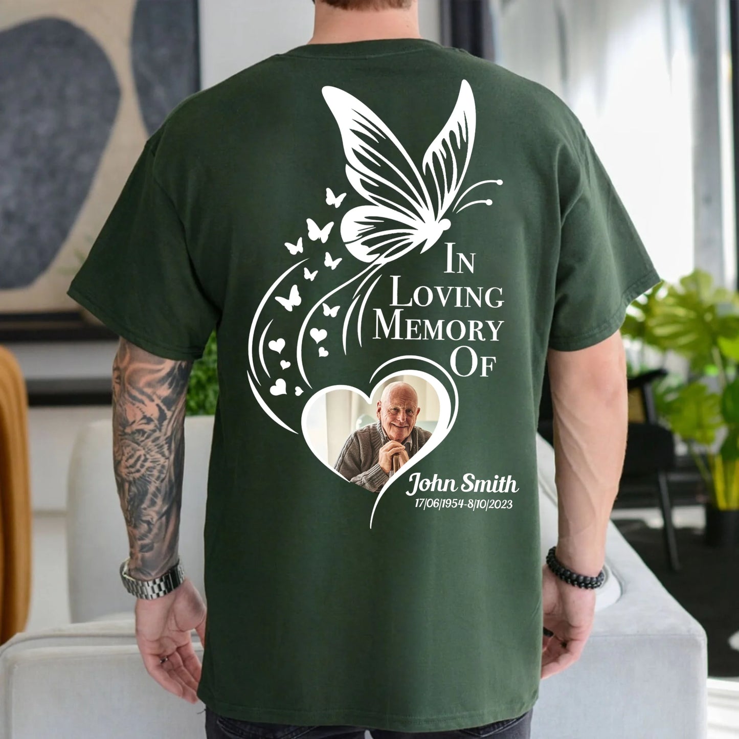 Personalized In Loving Memory Heart Forever T-Shirt - Loss Of Family Memorial Gift