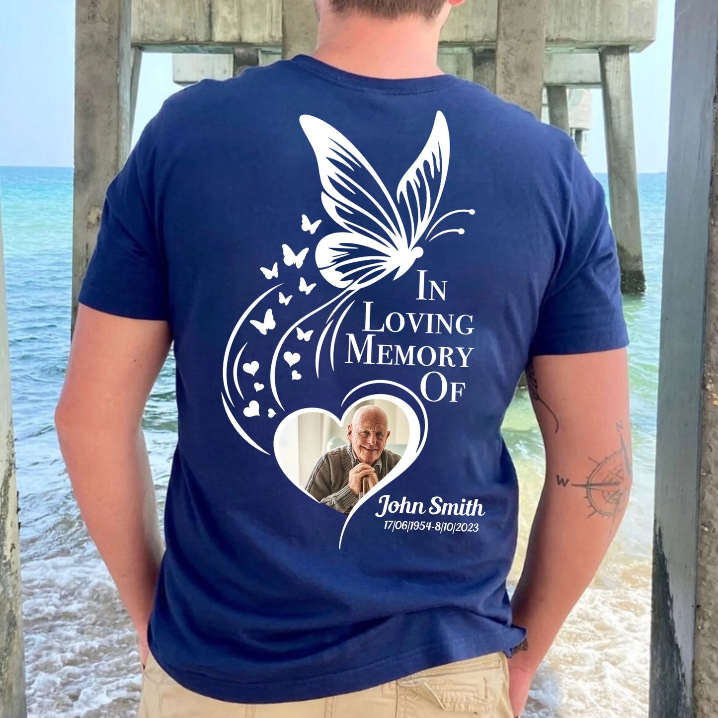 Personalized In Loving Memory Heart Forever T-Shirt - Loss Of Family Memorial Gift