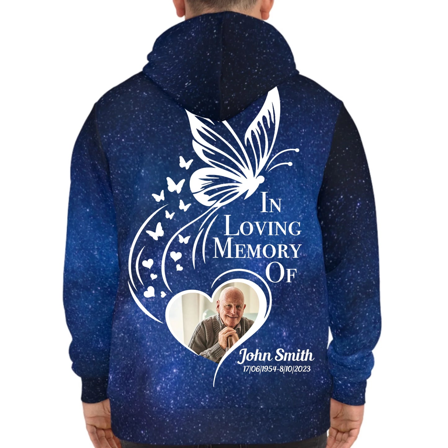 Personalized In Loving Memory Heart Forever Galaxy Hoodie - Loss Of Family Memorial Gift