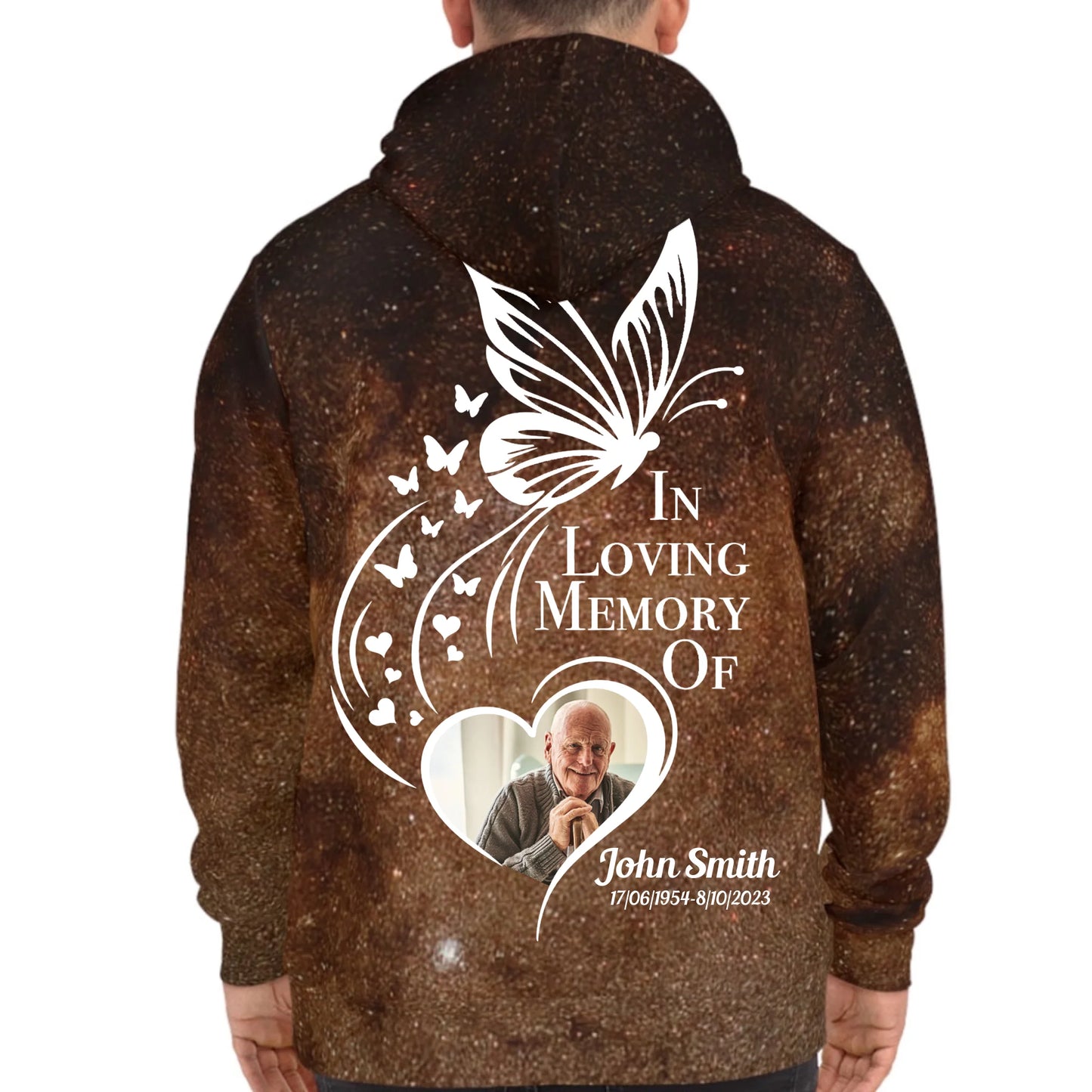 Personalized In Loving Memory Heart Forever Galaxy Hoodie - Loss Of Family Memorial Gift