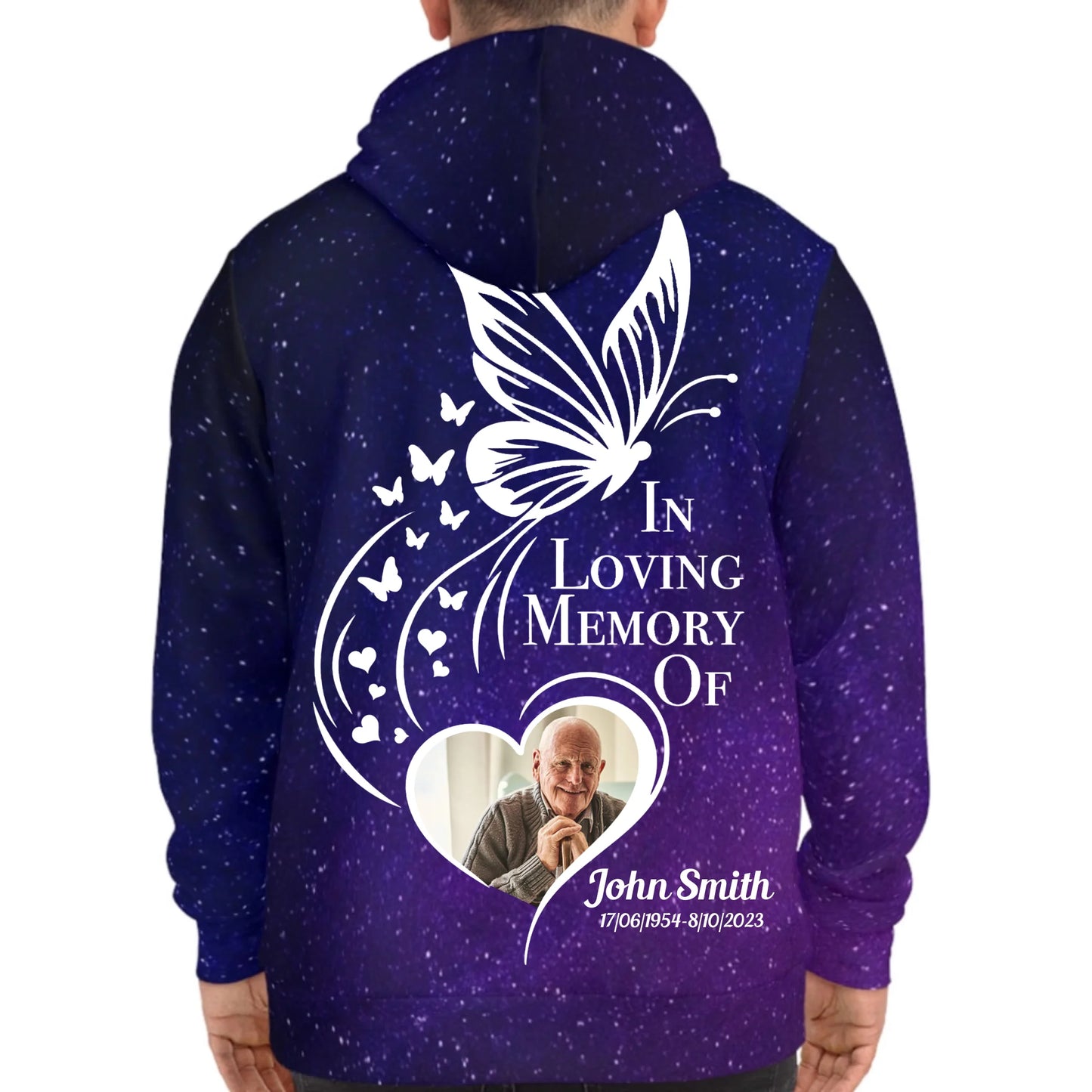 Personalized In Loving Memory Heart Forever Galaxy Hoodie - Loss Of Family Memorial Gift