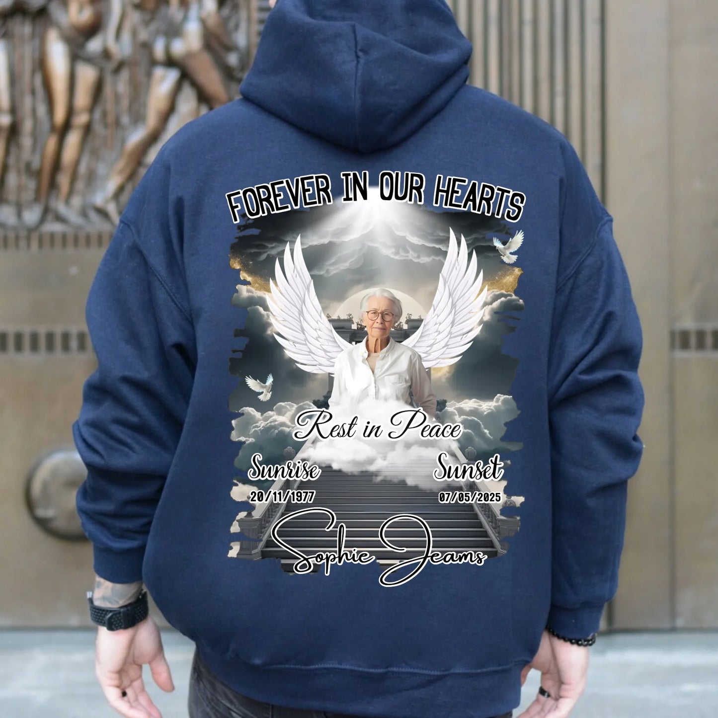 Personalized In Loving Memory Hoodie – Forever in Our Hearts – Rest in Peace Tribute Hoodie for Loss of Loved One