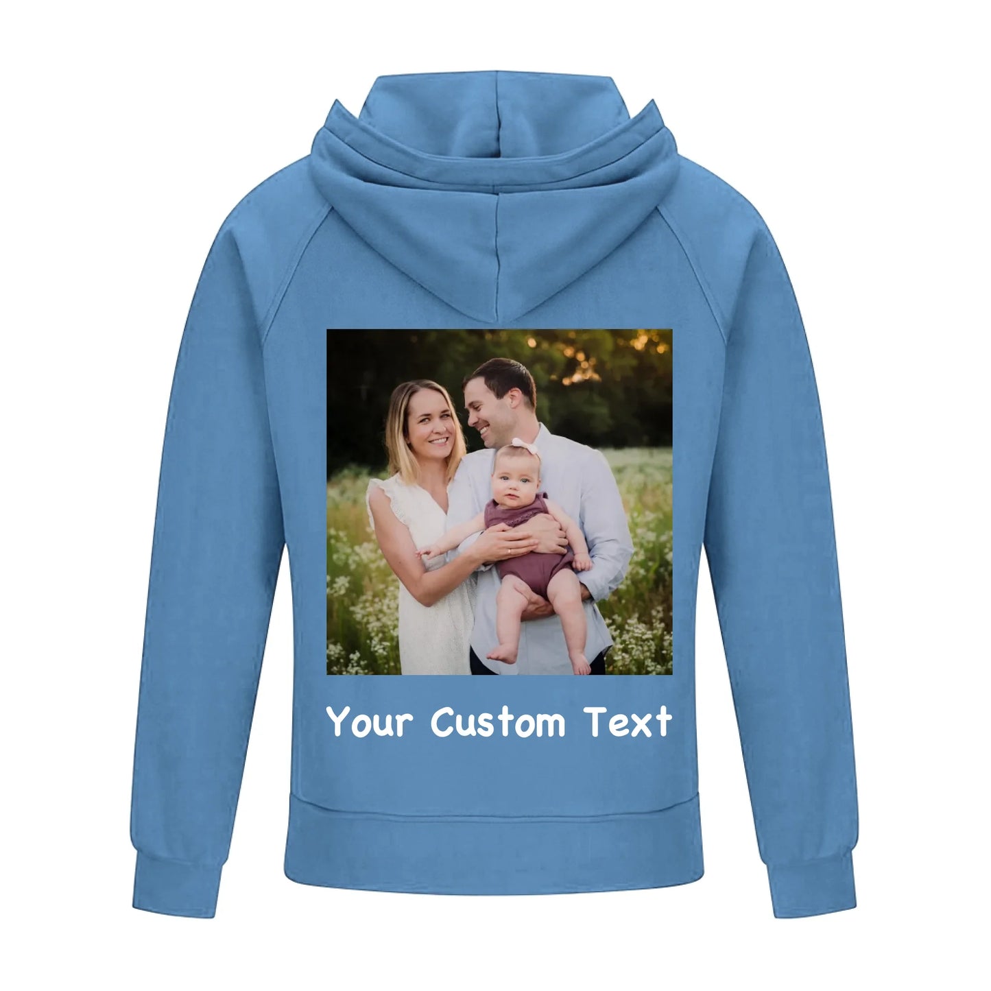 2D Vintage Quarter Zip Hoodie -Blue