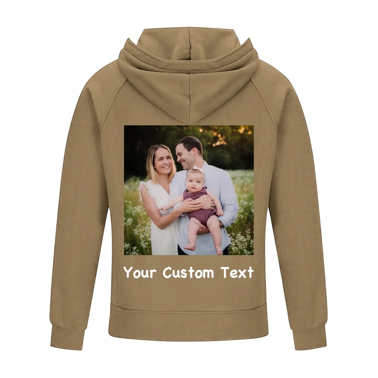 2D Vintage Quarter Zip Hoodie -Brown