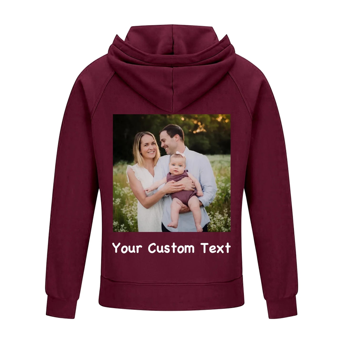 2D Vintage Quarter Zip Hoodie-wine-red