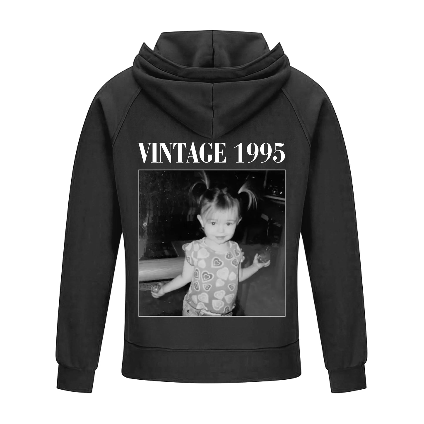 2D Vintage Quarter Zip Hoodie-black