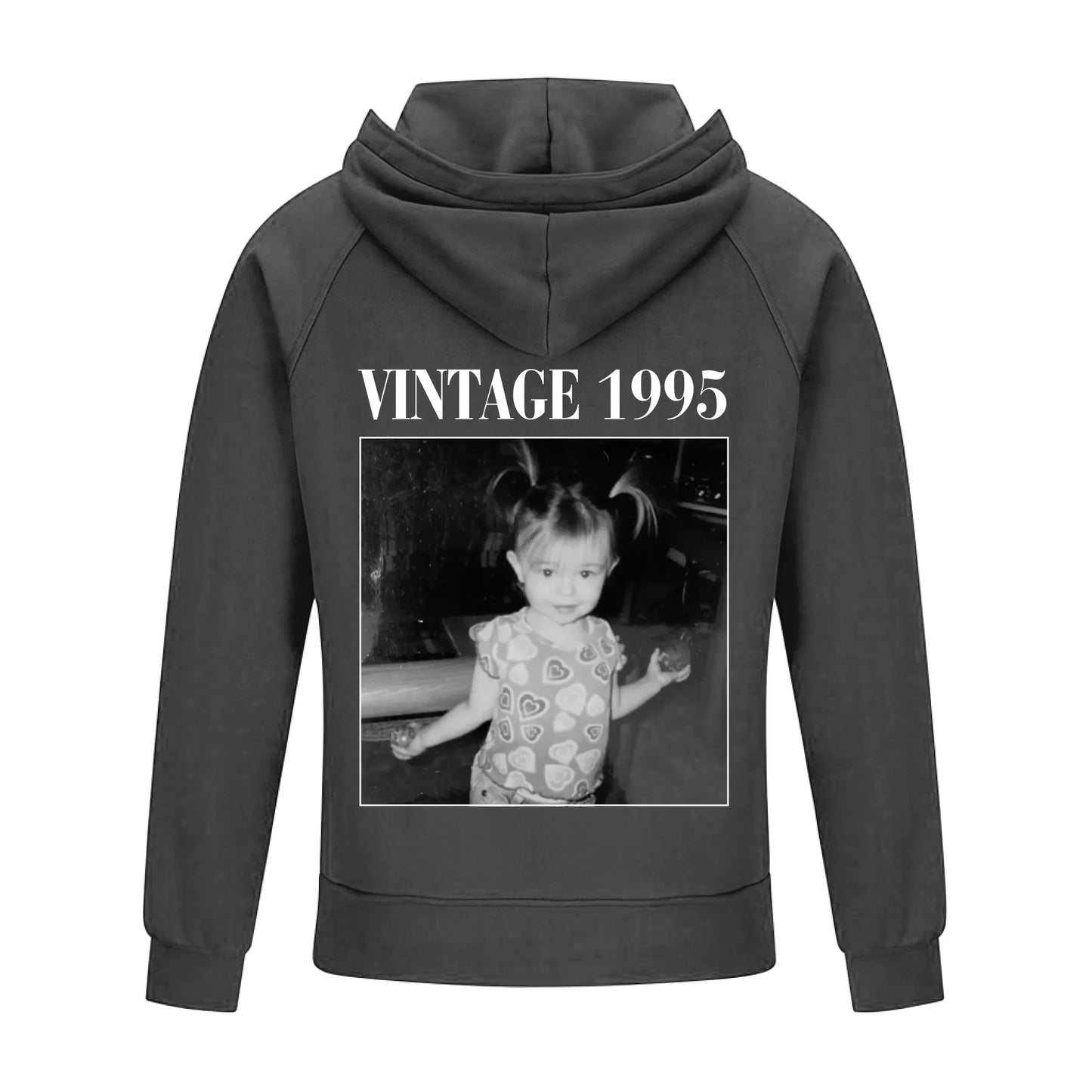 2D Vintage Quarter Zip Hoodie -Grey