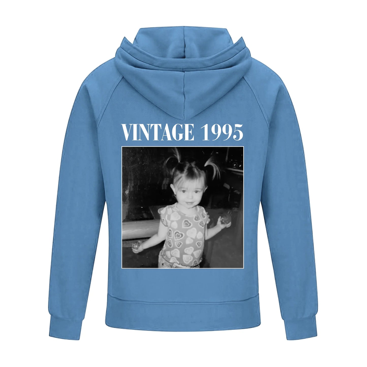 2D Vintage Quarter Zip Hoodie -Blue