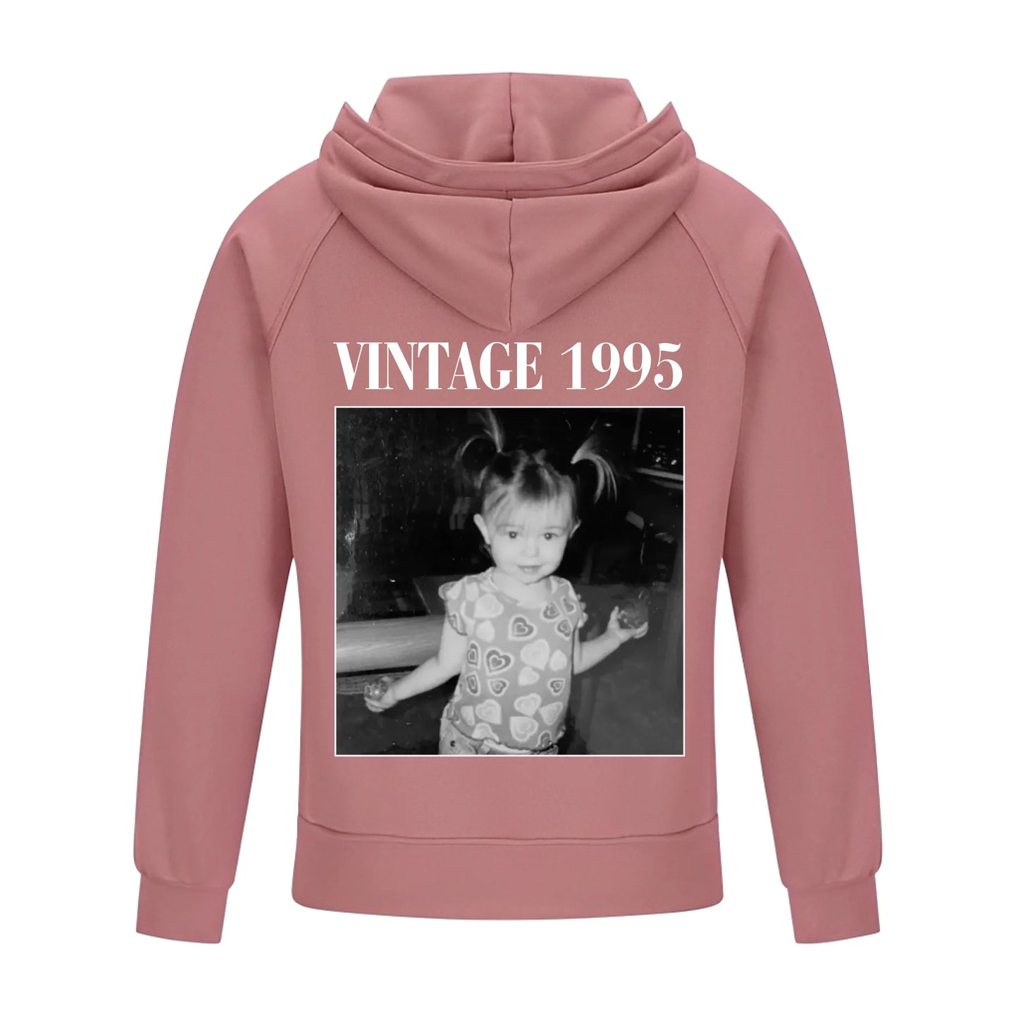2D Vintage Quarter Zip Hoodie -Pink