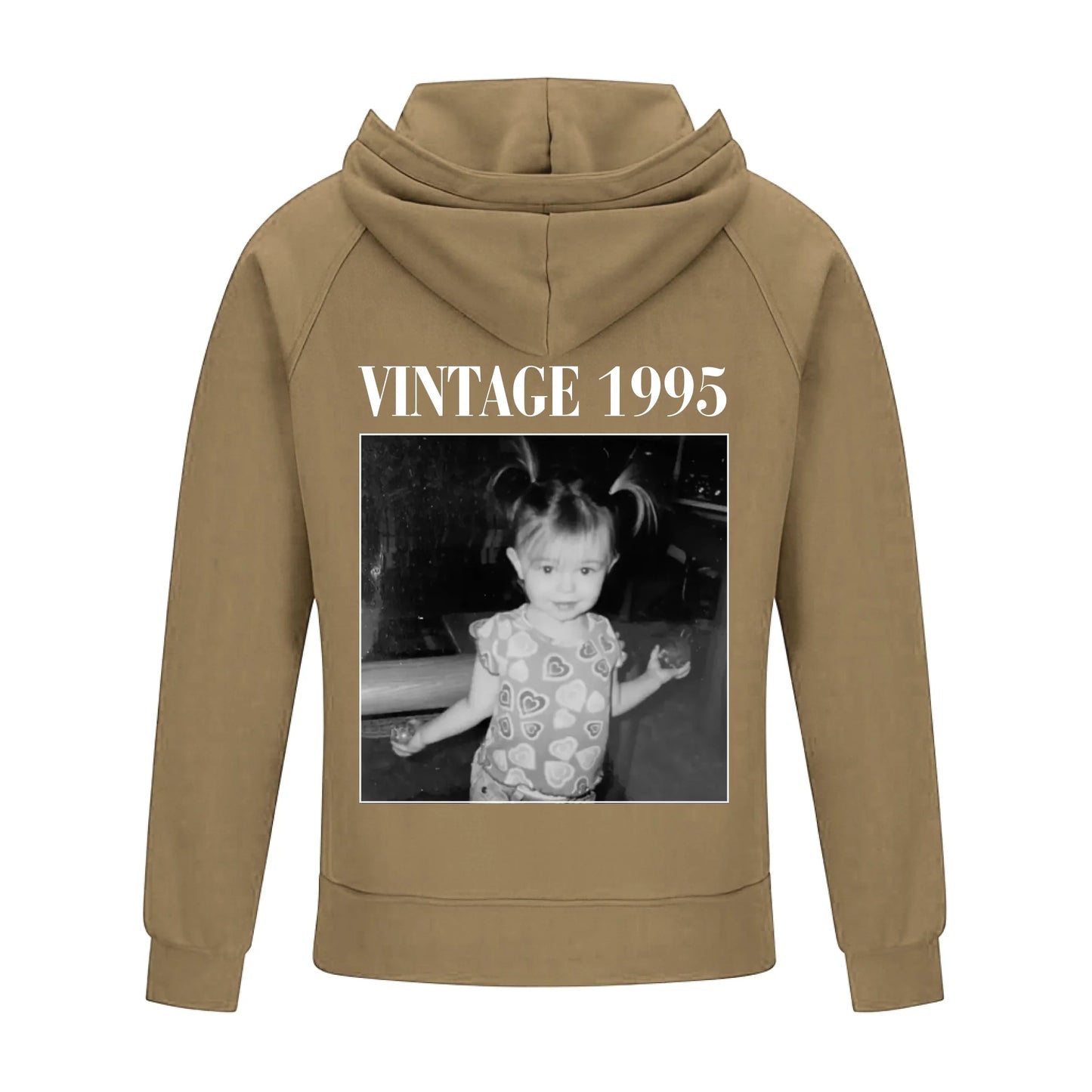 2D Vintage Quarter Zip Hoodie -Brown