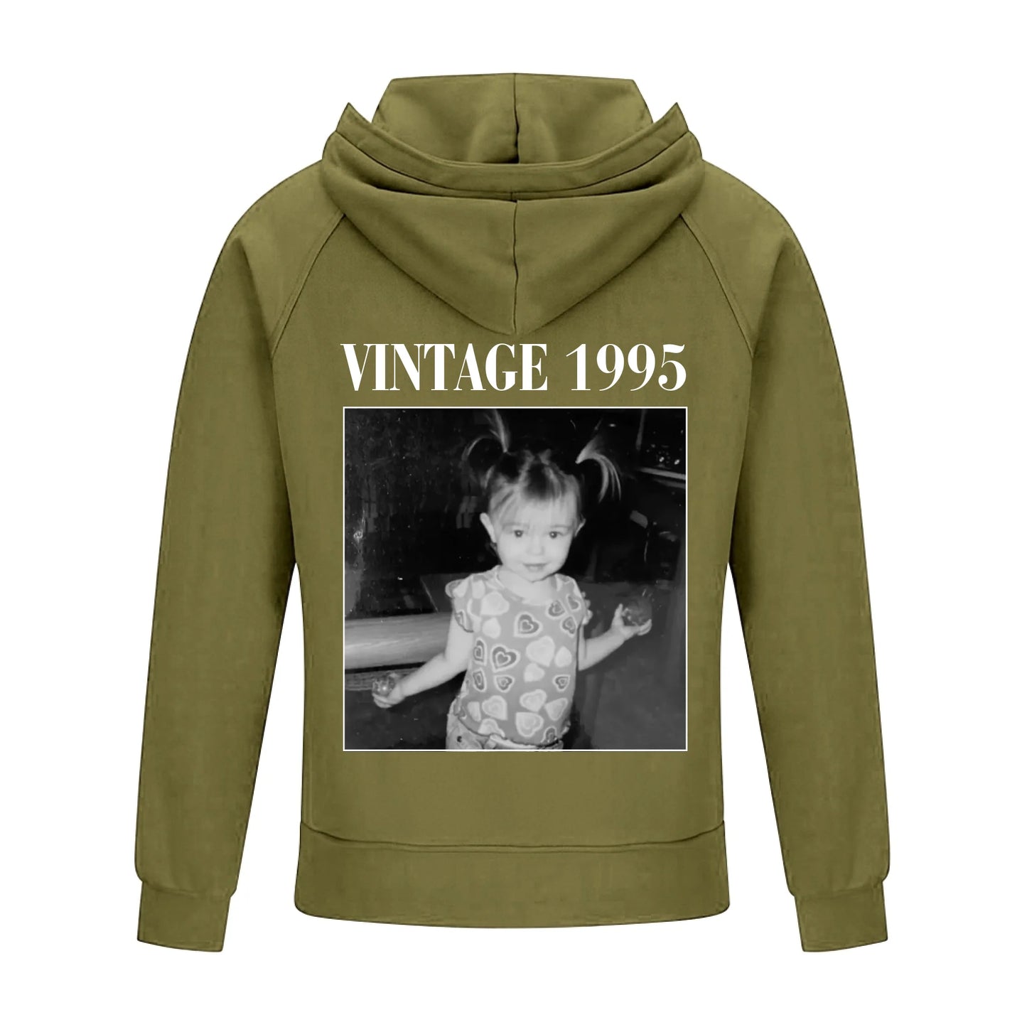 2D Vintage Quarter Zip Hoodie -green