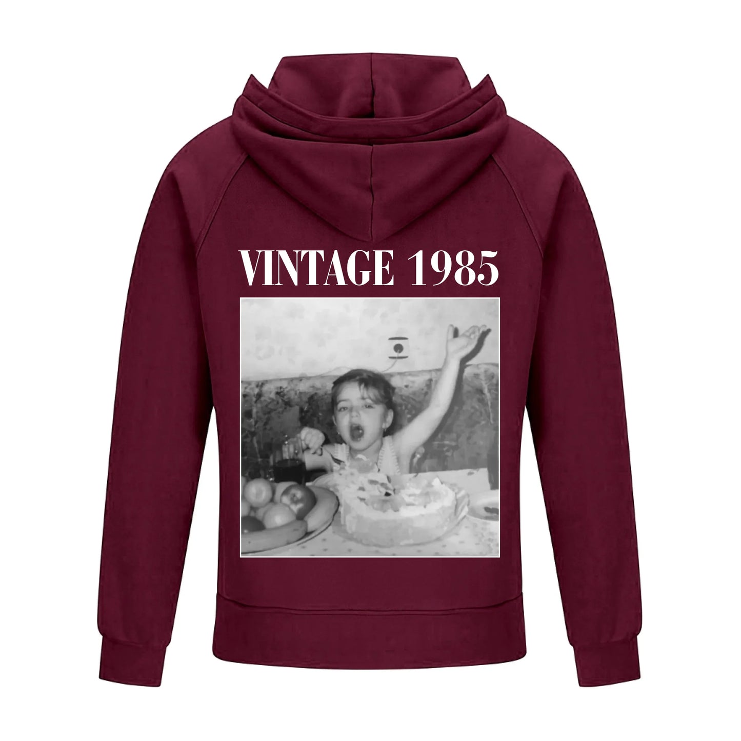 2D Vintage Quarter Zip Hoodie-wine-red