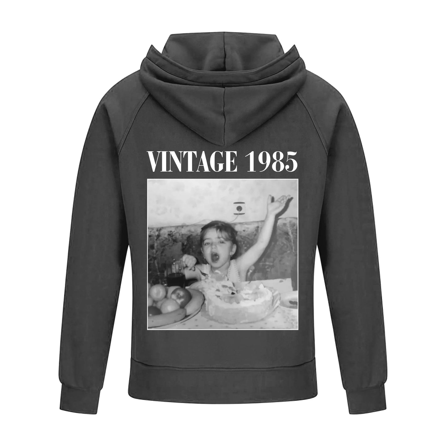 2D Vintage Quarter Zip Hoodie -Grey