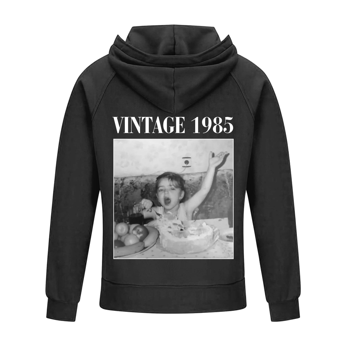 2D Vintage Quarter Zip Hoodie-black